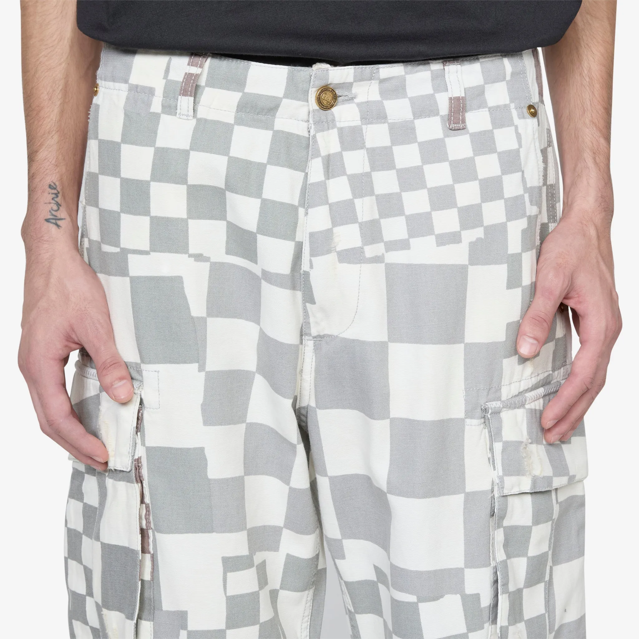 Printed Cargo Pant Checker