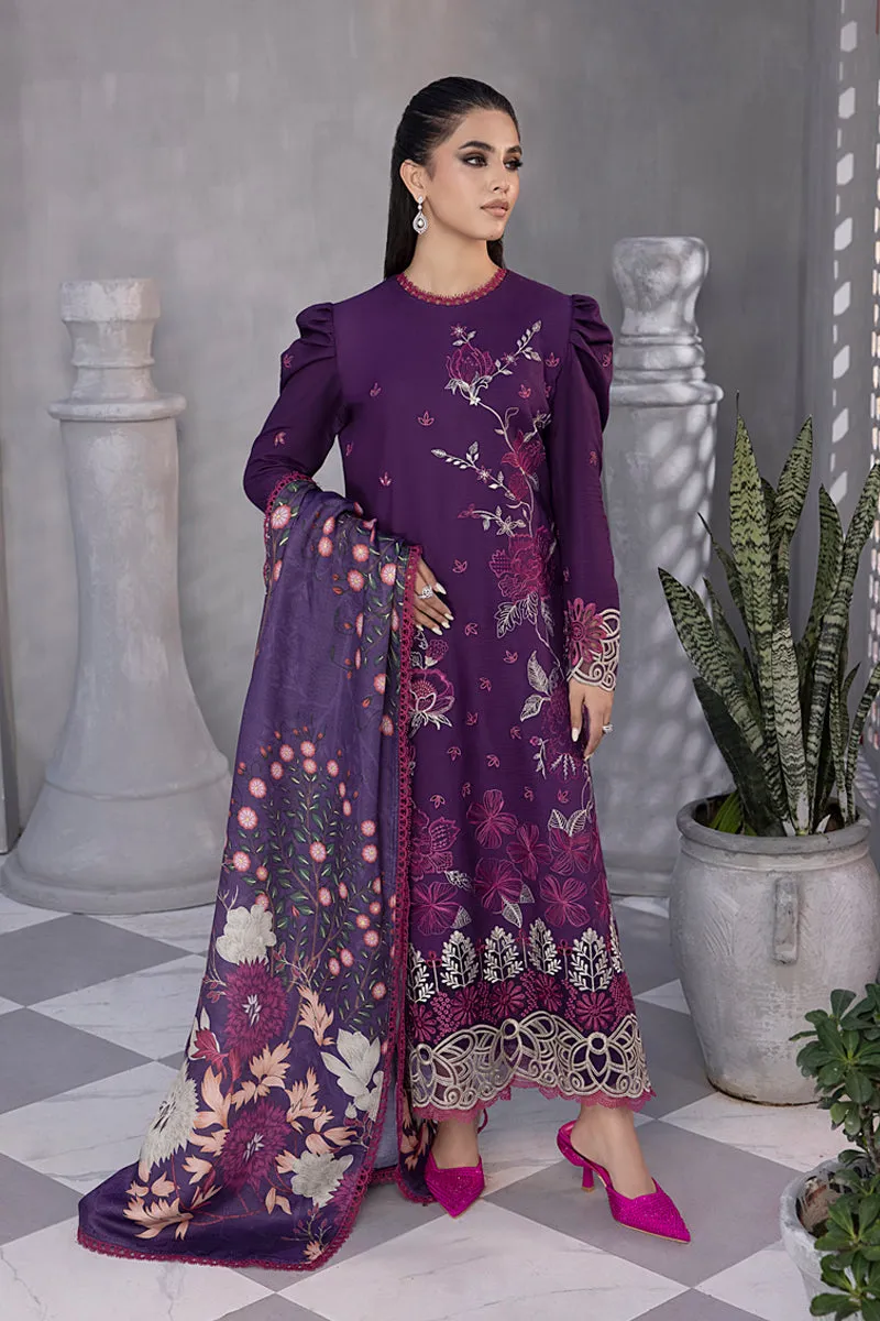 Rang Rasiya Florence Unstitched Embroidered Linen 3Pc Suit D-09 SAHEEFA