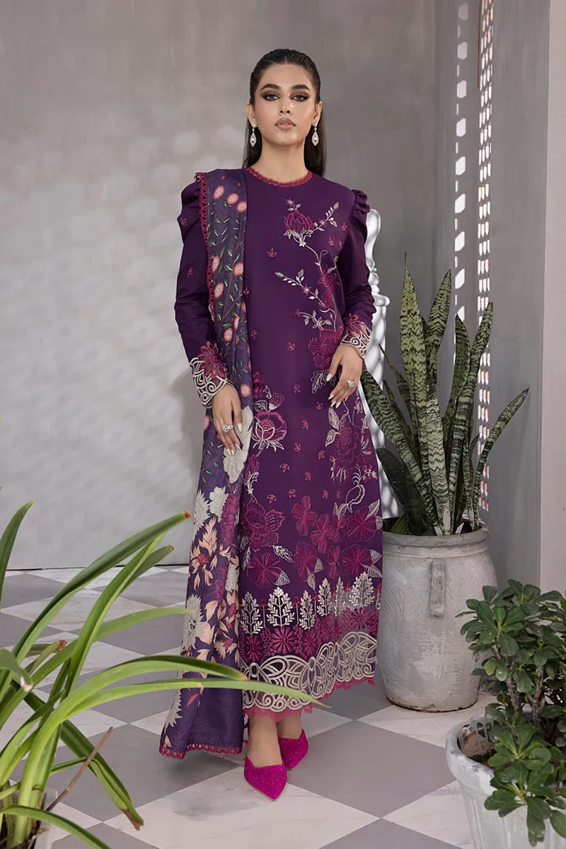 Rang Rasiya Florence Unstitched Embroidered Linen 3Pc Suit D-09 SAHEEFA