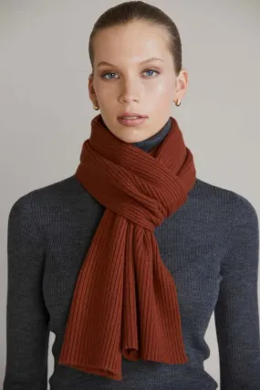 Ribbed Scarf - Rust