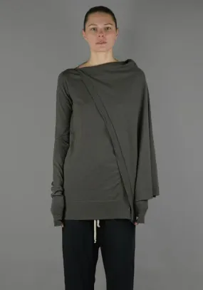 RICK OWENS RO18F4656 WSS CAPE TUNIC KNIT SWEATER DARK DUST