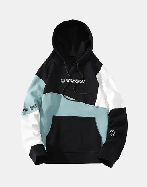 RUIWEIXUAN Contrast Color Hoodie