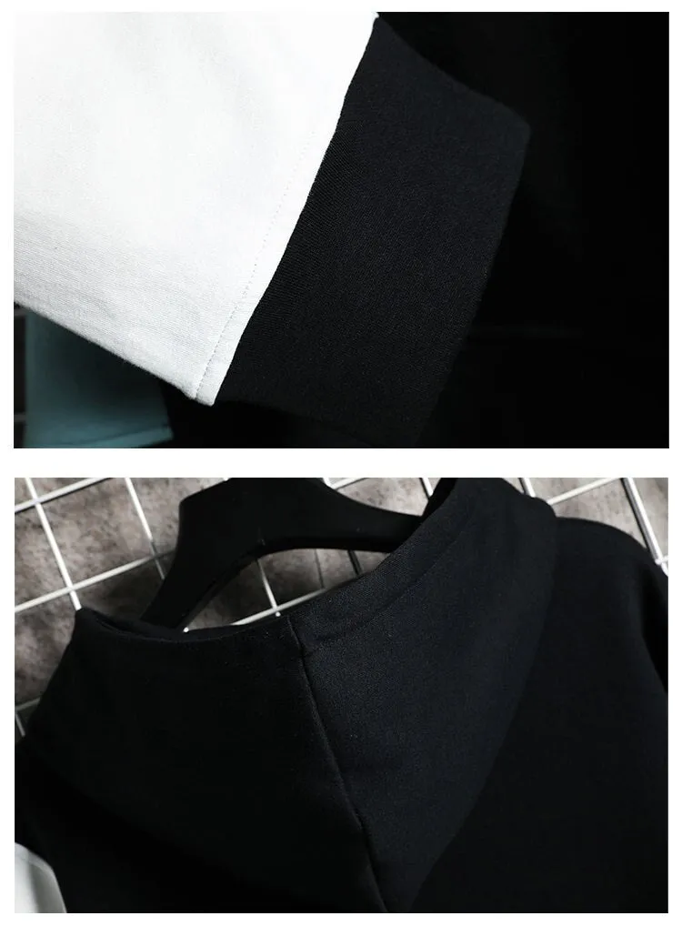 RUIWEIXUAN Contrast Color Hoodie