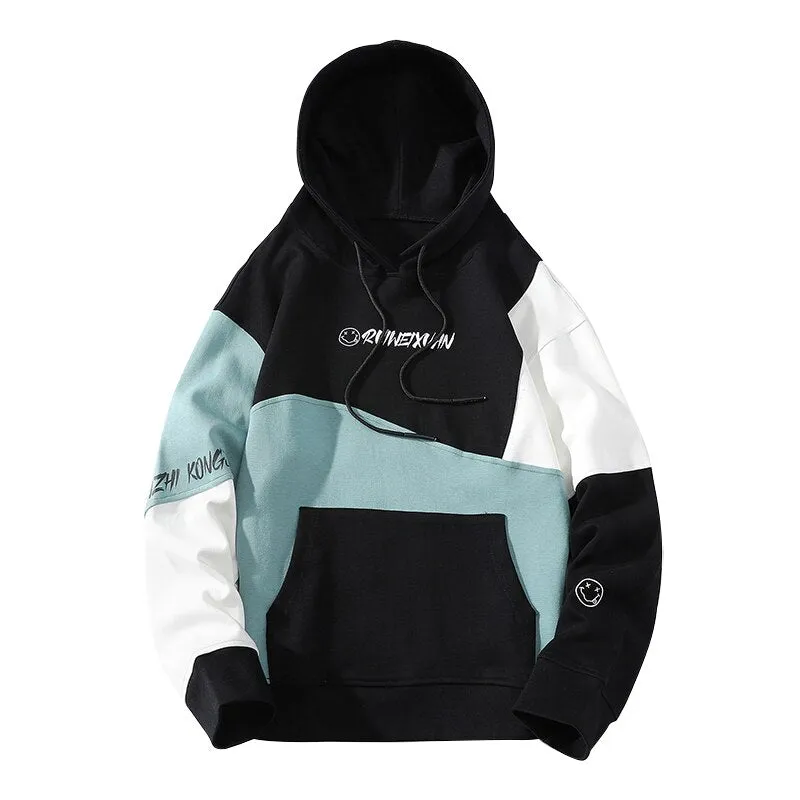 RUIWEIXUAN Contrast Color Hoodie