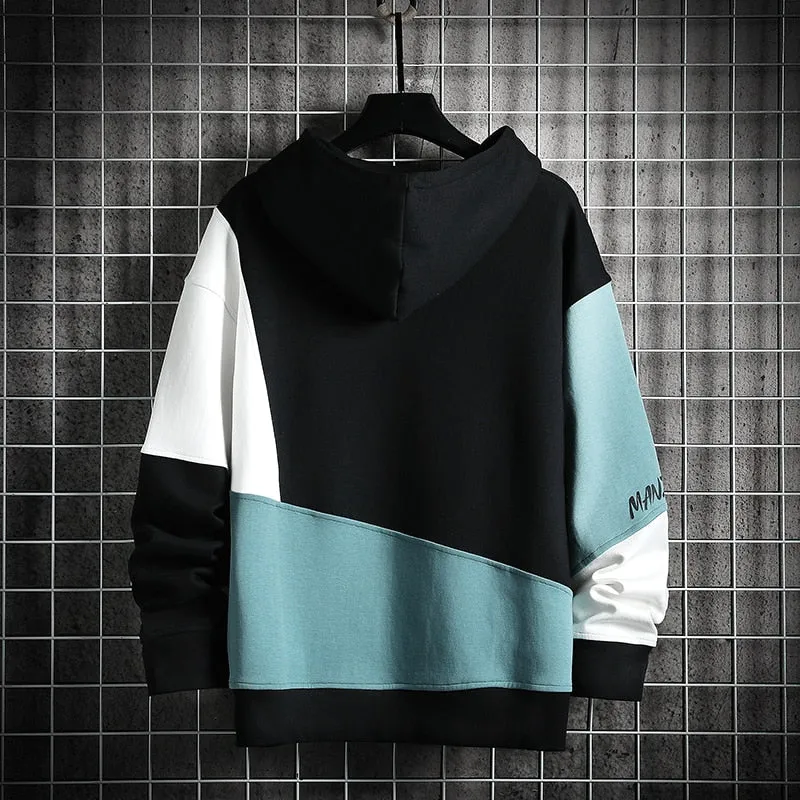 RUIWEIXUAN Contrast Color Hoodie