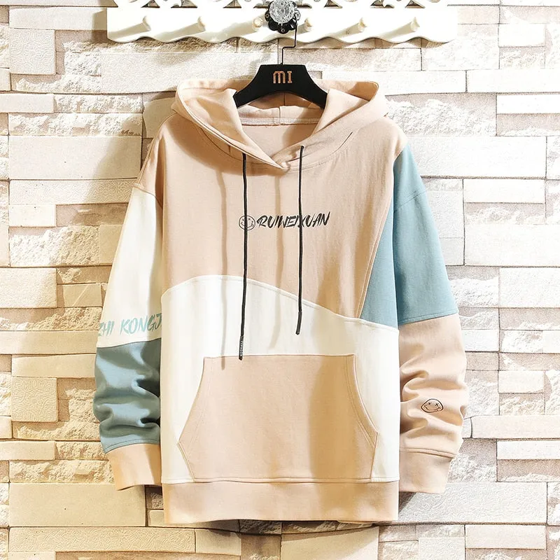 RUIWEIXUAN Contrast Color Hoodie