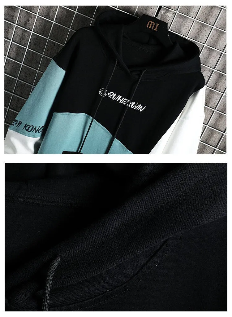 RUIWEIXUAN Contrast Color Hoodie