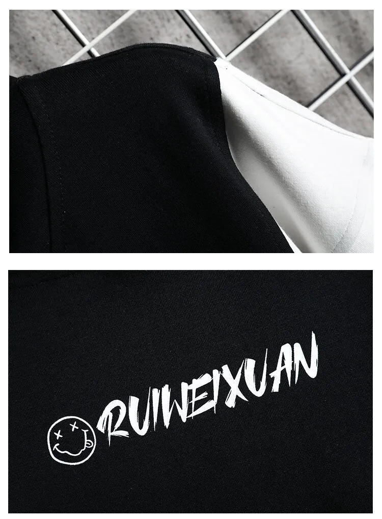 RUIWEIXUAN Contrast Color Hoodie