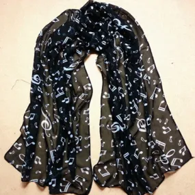 s women scarf Lady Musical Note Chiffon Neck Scarf Shawl Muffler Scarves bufandas luxury scarf woman