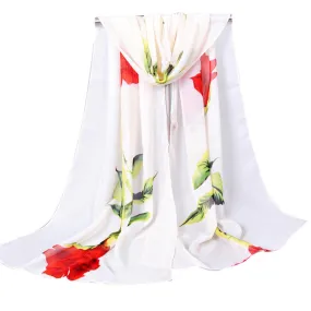 Scarf Rose Long Soft Wrap Women Scarf Ladies Shawl Chiffon Scarf Scarves bandana Fast Shipping Feida