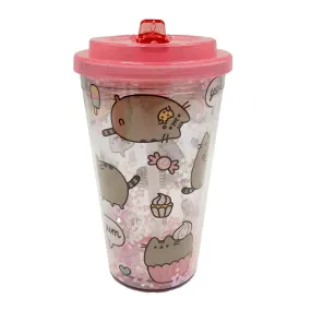 Shatterproof Double Walled Cup with Lid and Straw - Pusheen Foodie CUP78