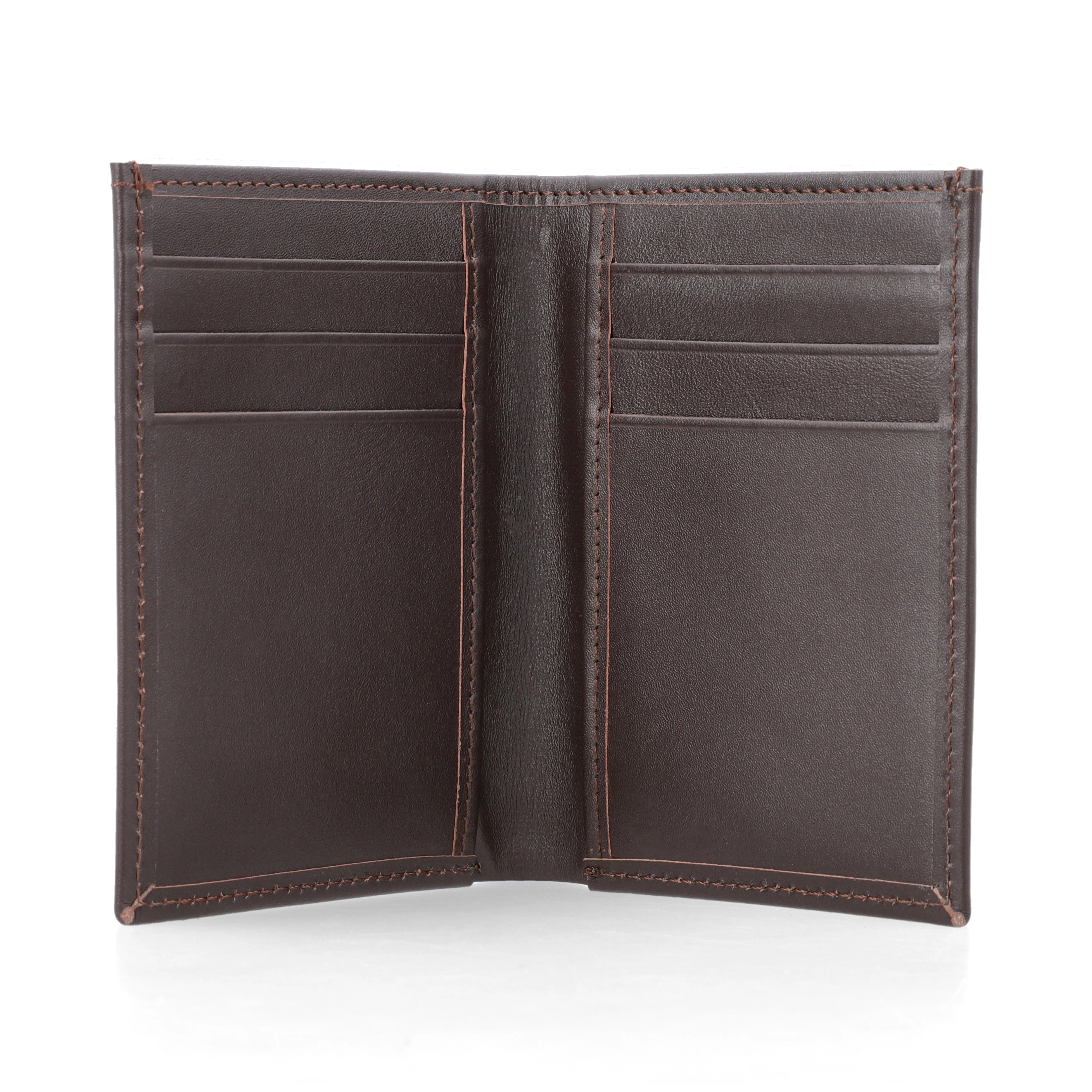 Sleek-Fold Leather Wallet - Brown