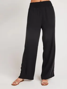 Smocked Waist Wide Leg Pant - Vintage Black