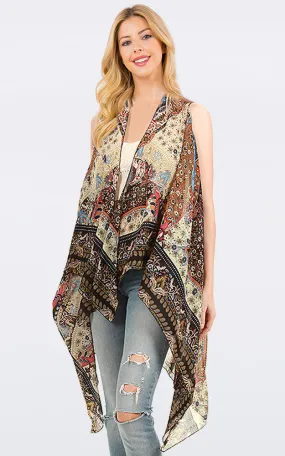 SN124 Paisley Soft Long Scarf Vest