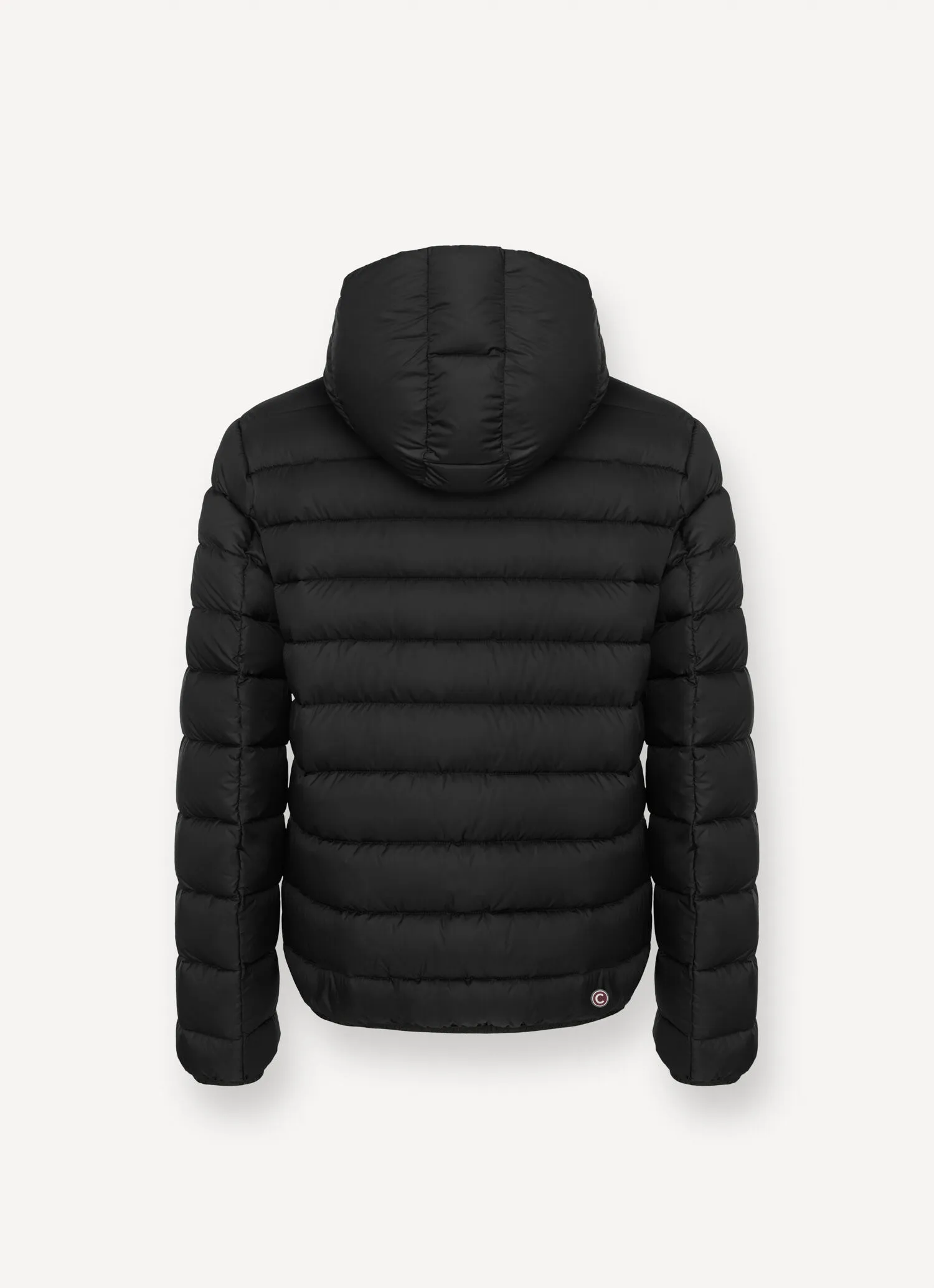 Sporty down jacket with fixed hood-