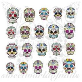 Sugar Skulls Nail Art Nail Water Decals Slides Set 3