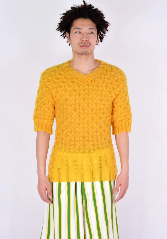 SUNNEI TVN01 V-NECK SHORT SLEEVE KNIT SWEATER MANGO