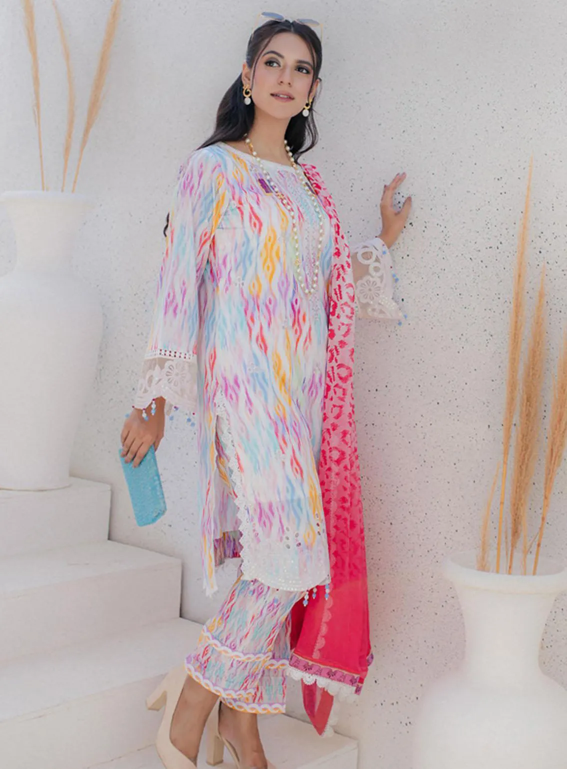 Sunshine Bloom By Al Zohaib Embroidered Cambric Unstitched 3 Piece Suit - 07