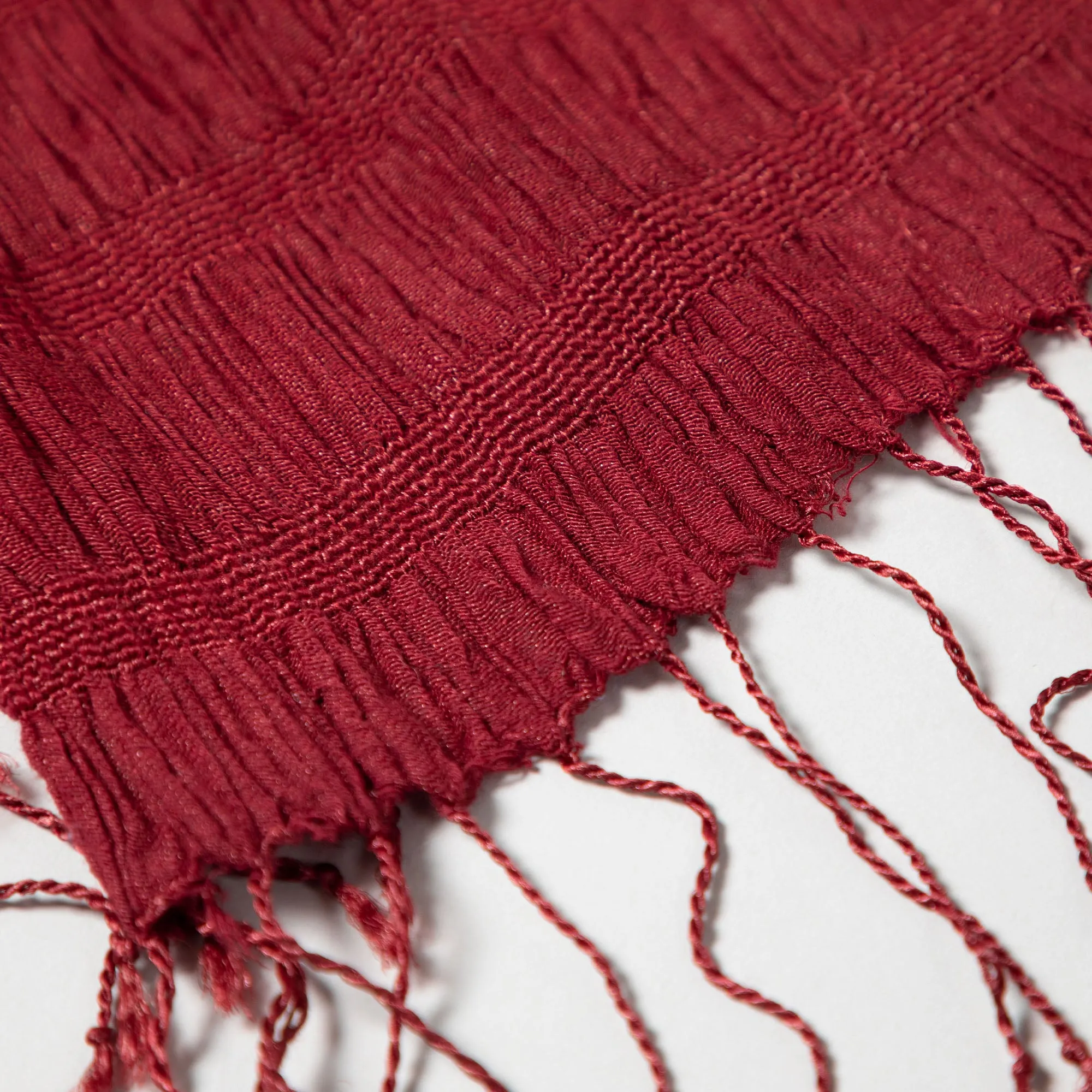 Sweet Fringe Maroon Hand Loomed Scarf