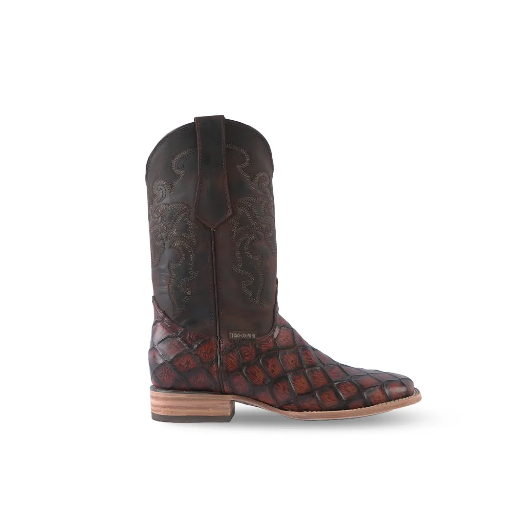 Texas Country Boot Piraruco Cognac Square Toe E630