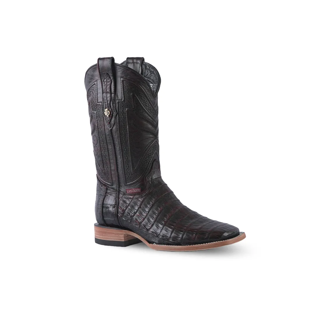 Texas Country Exotic Boot Caiman Belly Black Cherry LM10