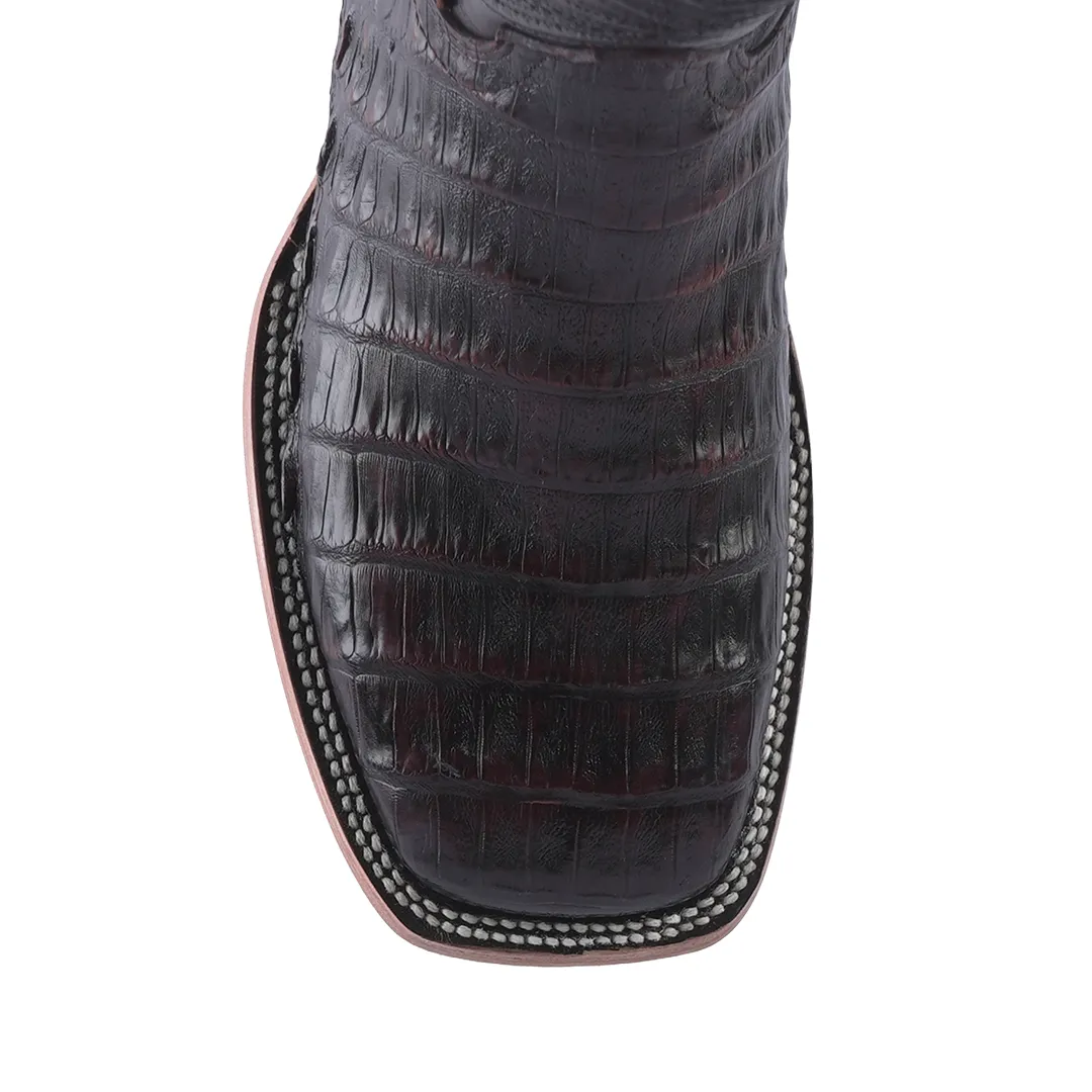 Texas Country Exotic Boot Caiman Belly Black Cherry LM10