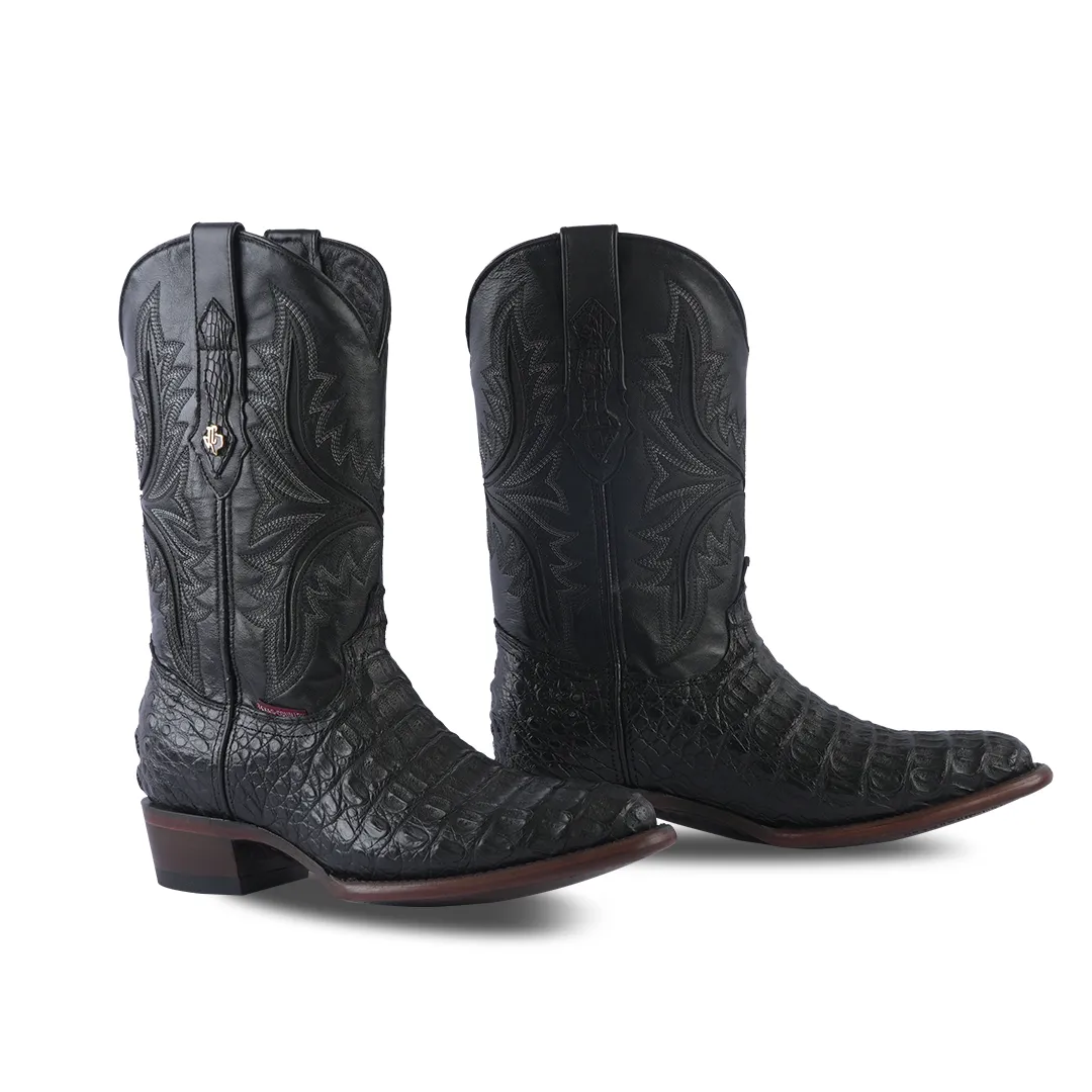 Texas Country Exotic Boot Lomo Caiman Black Round Toe LM220