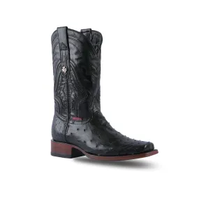 Texas Country Exotic Boot Ostrich Black Rodeo Toe AV90