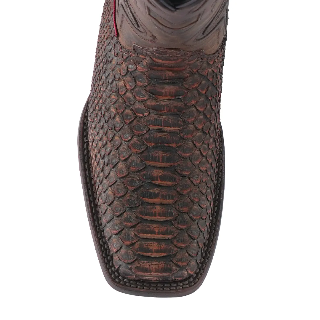 Texas Country Exotic Boot Python Petroleo Nobuck PN100