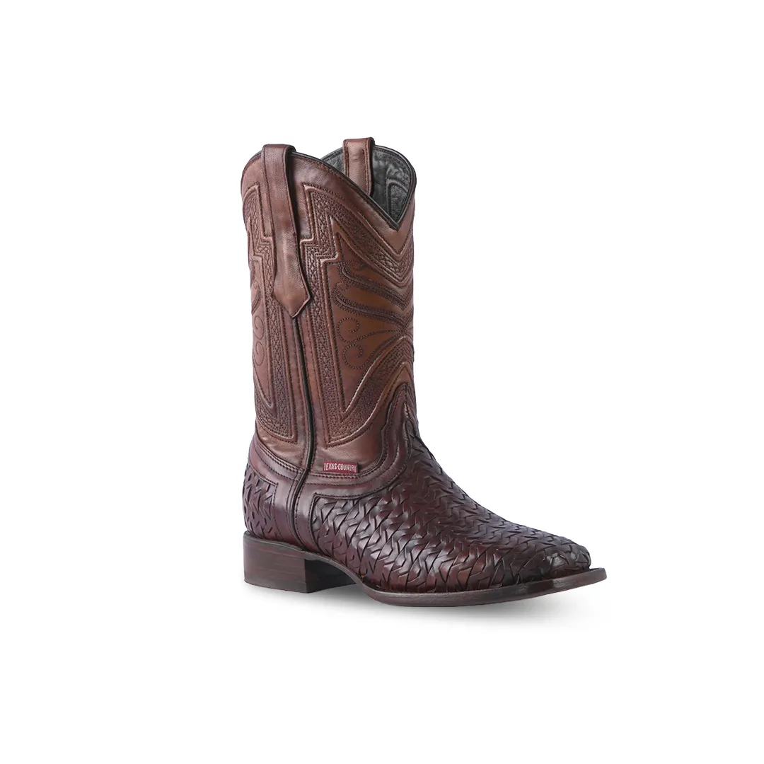 Texas Country Western Boot Bora Nat Miel Square Toe E686