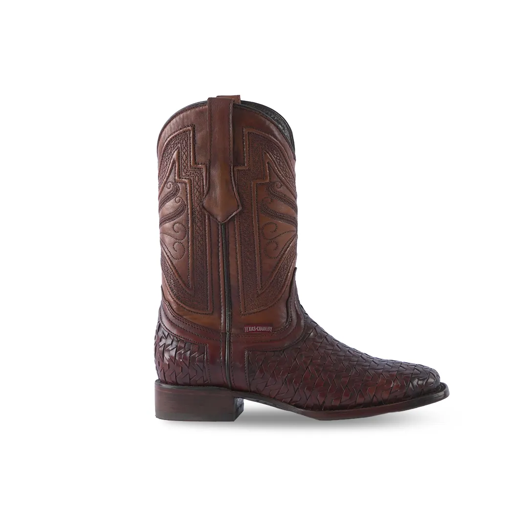 Texas Country Western Boot Bora Nat Miel Square Toe E686