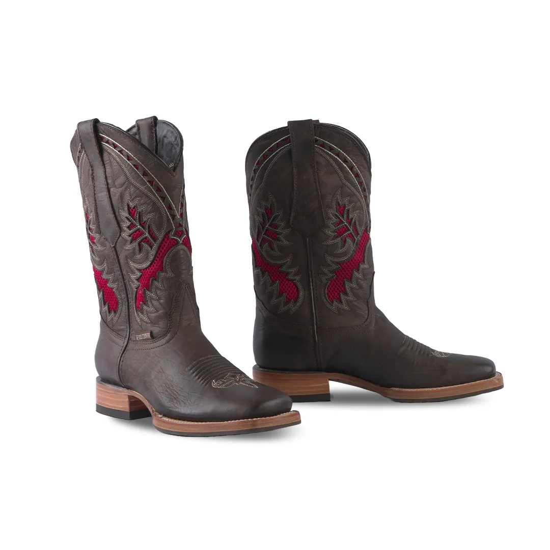 Texas Country Western Boot Cedro Tabaco Square Toe E584