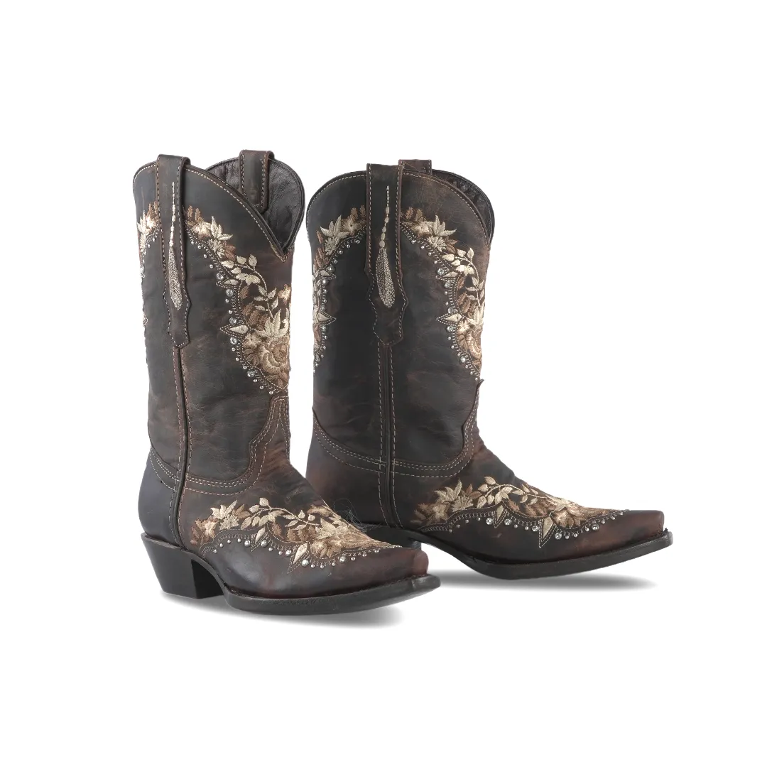 Texas Country Western Womens Boot Mat Choco Snip Toe E787