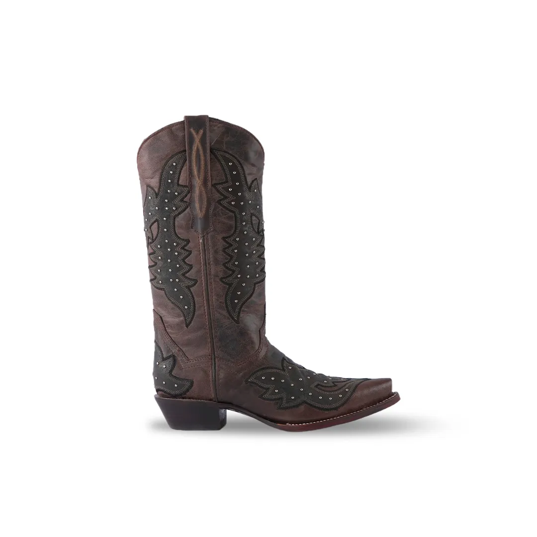 Texas Country Womens Western Boot Matcat Choco Retro Toe E747