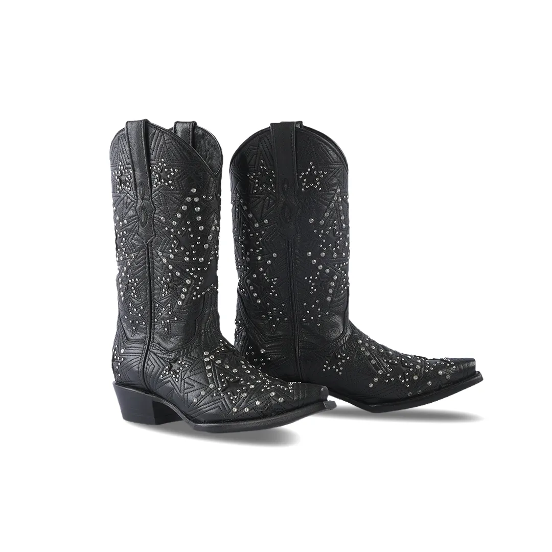 Texas Country Womens Western Boot Rush Black Star Party Cristal E726