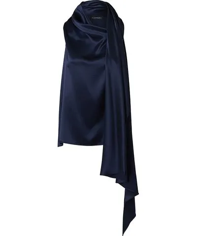 The Summer Edit Women's Blue Celine Scarf Top - Navy