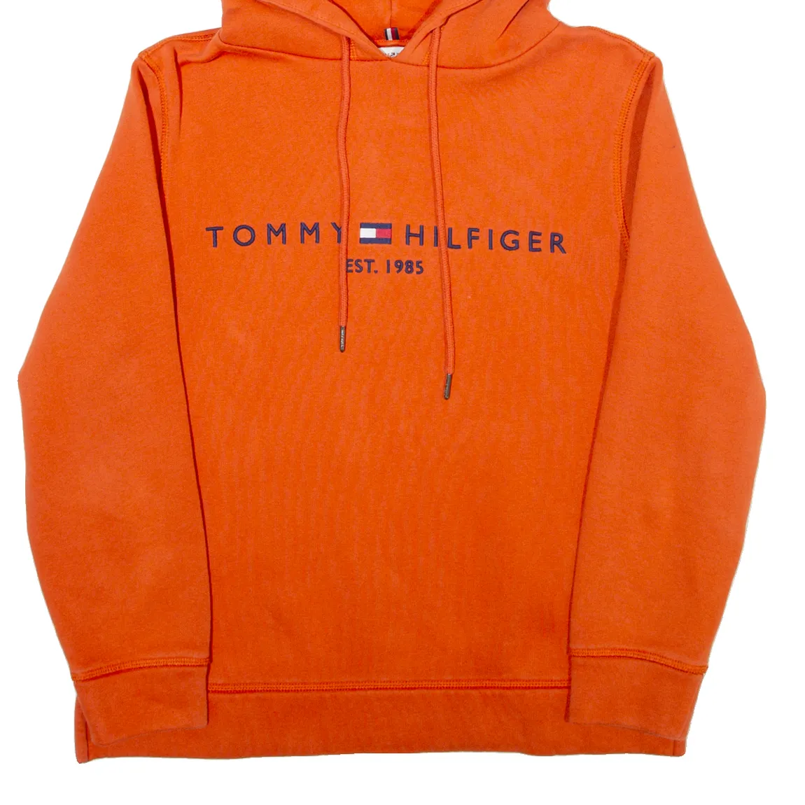 TOMMY HILFIGER Mens Orange Hoodie S