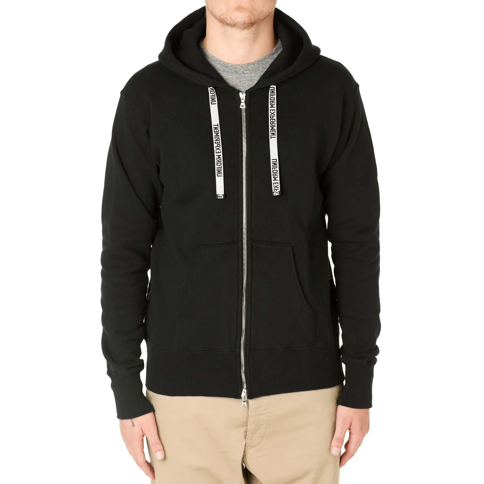 Uniform Experiment Tape Line Zip Up HoodyBlack