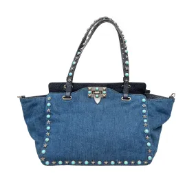 Valentino Rockstud 2-Way Denim Bag - '00s