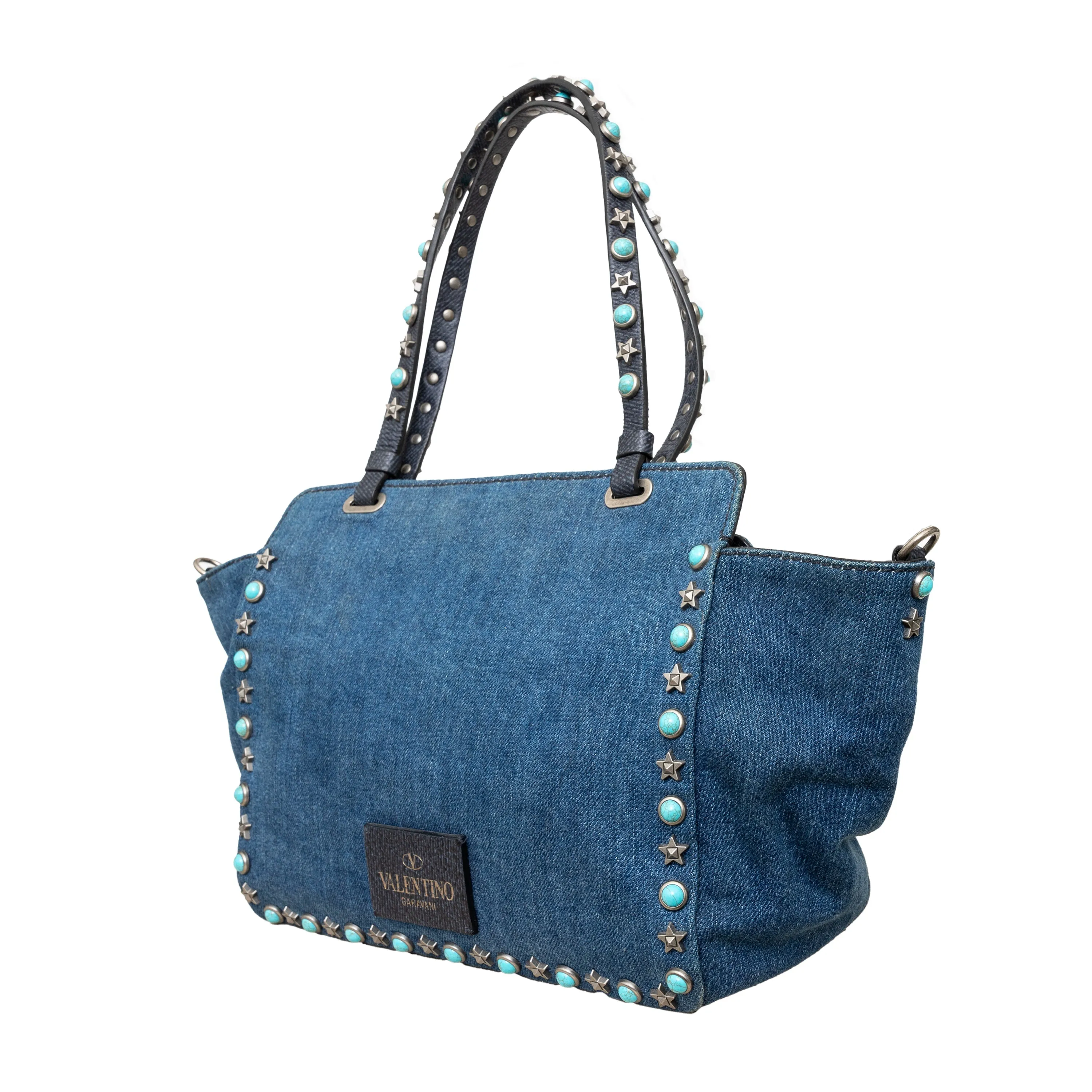 Valentino Rockstud 2-Way Denim Bag - '00s