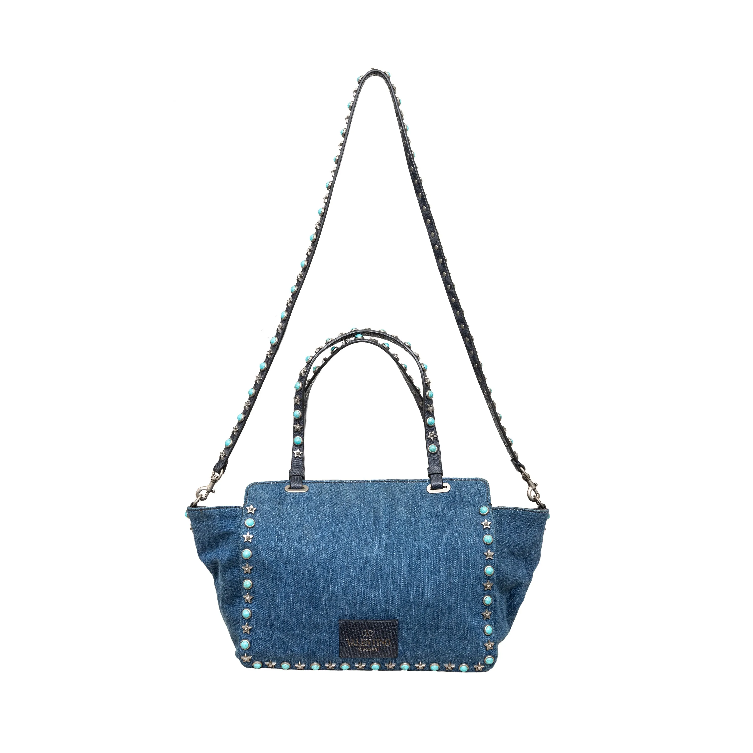 Valentino Rockstud 2-Way Denim Bag - '00s