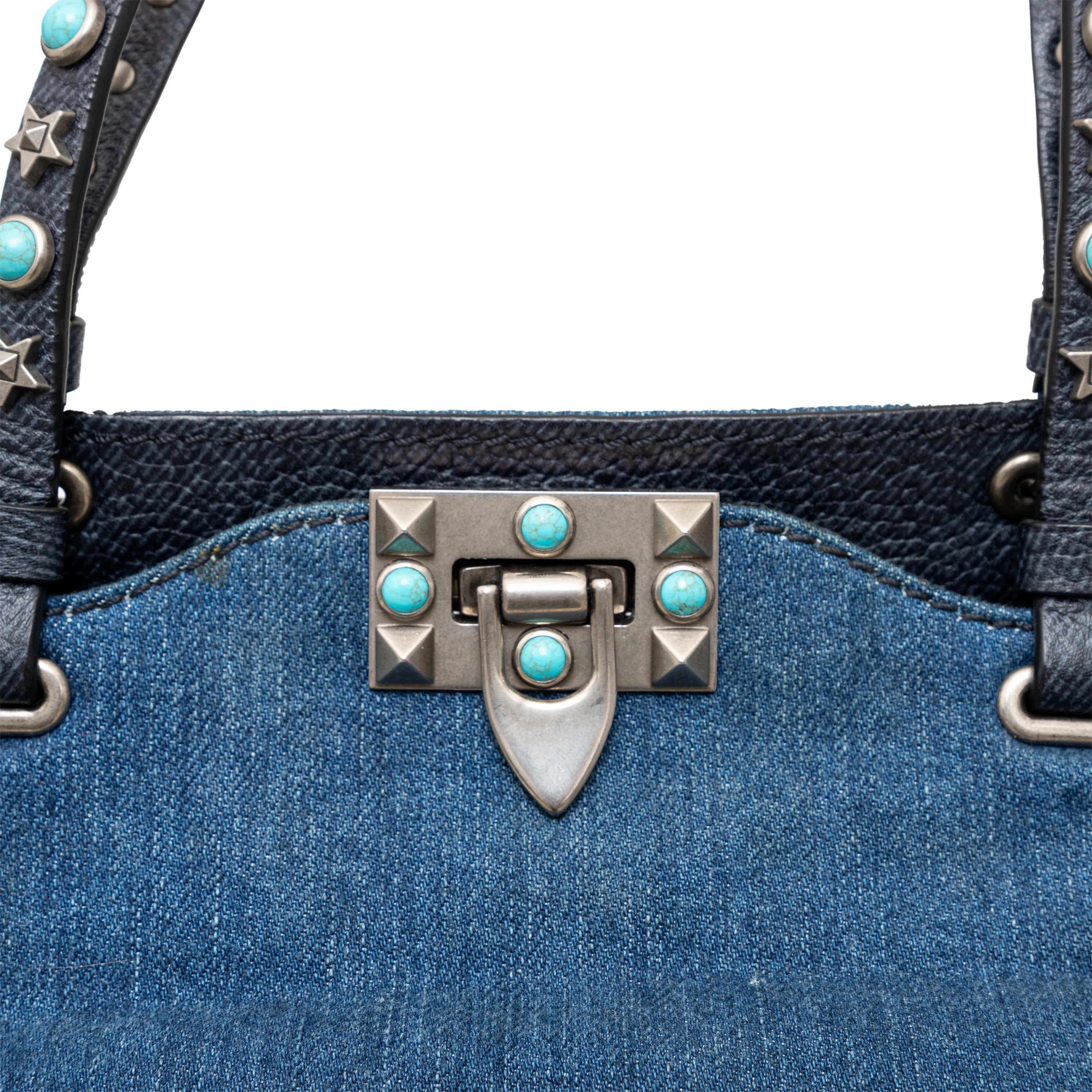 Valentino Rockstud 2-Way Denim Bag - '00s