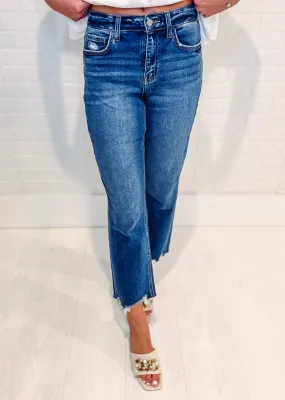 Victoria High Rise Crop Straight Denim