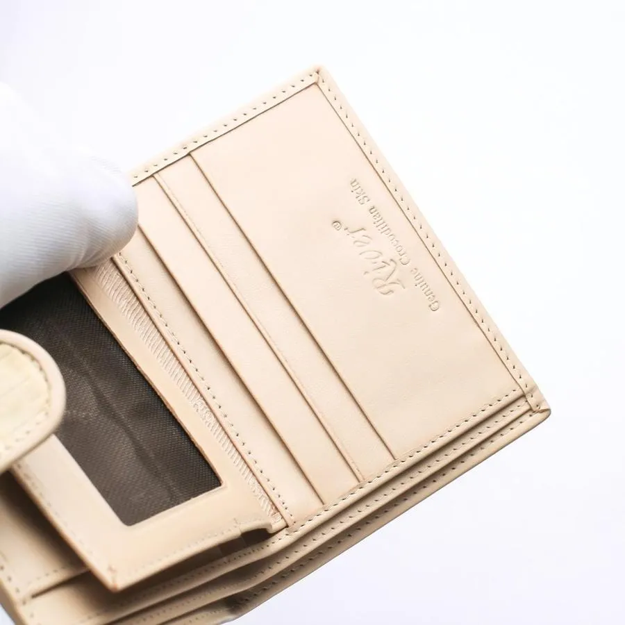 White Pearl Crocodile Tail Skin Womens Wallets