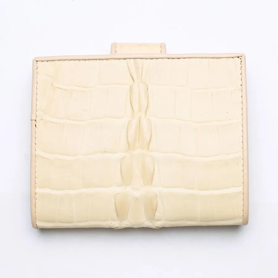 White Pearl Crocodile Tail Skin Womens Wallets