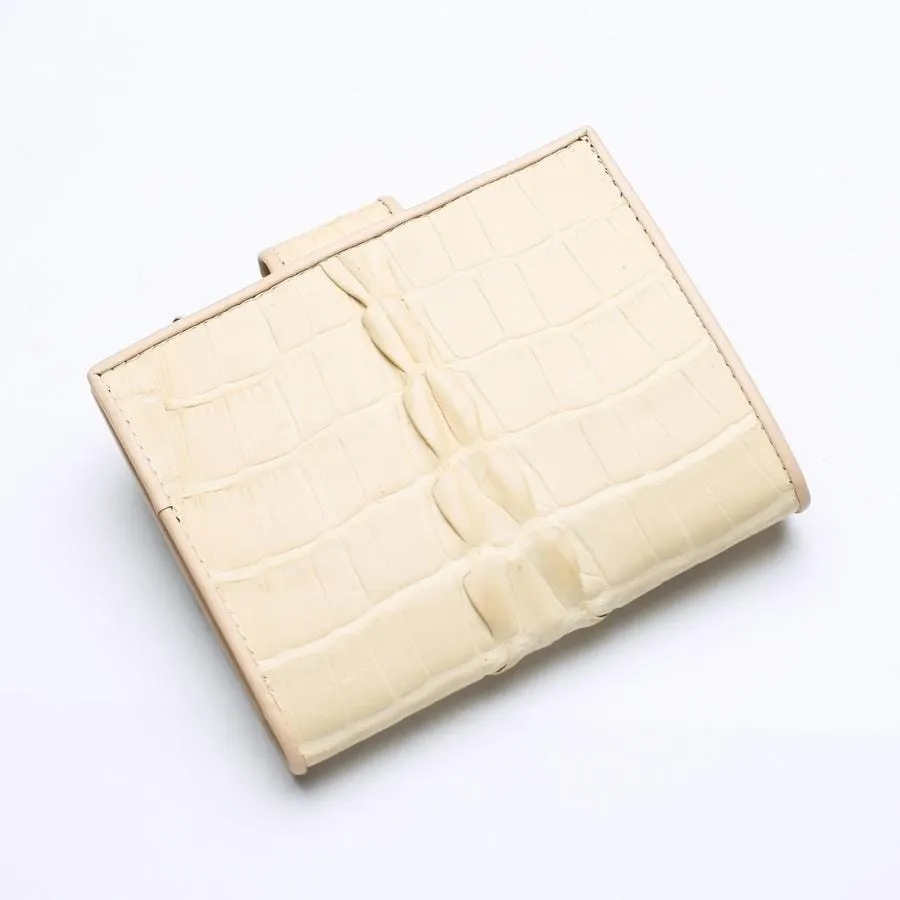 White Pearl Crocodile Tail Skin Womens Wallets