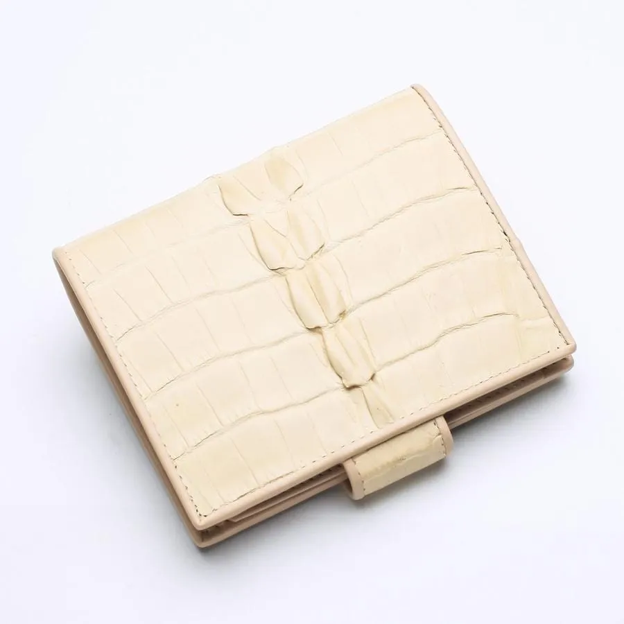 White Pearl Crocodile Tail Skin Womens Wallets