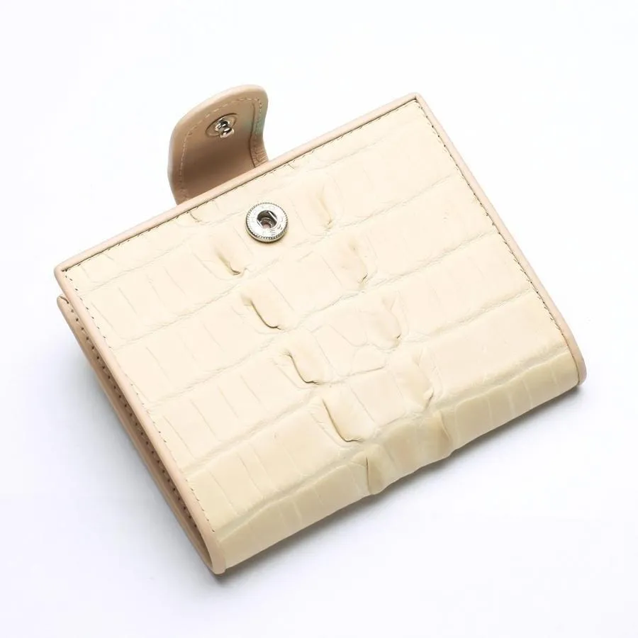 White Pearl Crocodile Tail Skin Womens Wallets