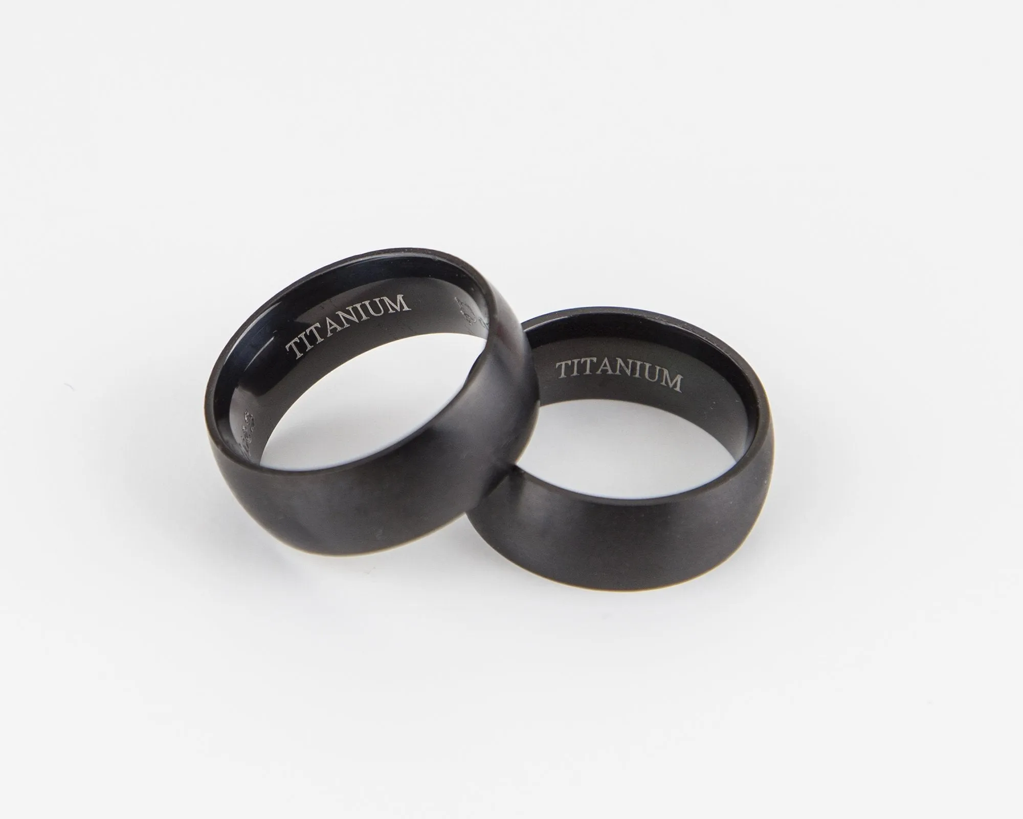 Wide Black Brushed Matte Titanium Ring