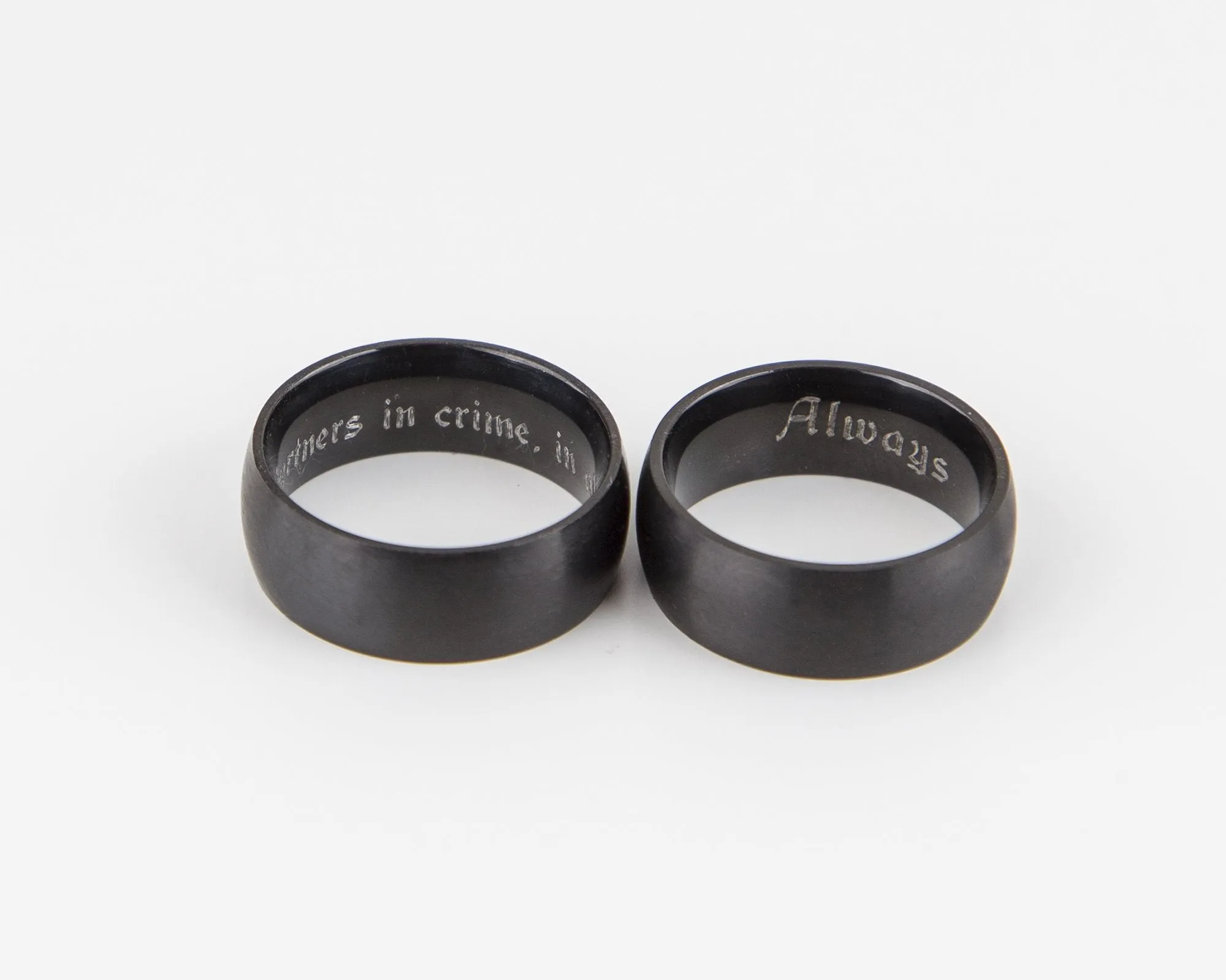 Wide Black Brushed Matte Titanium Ring